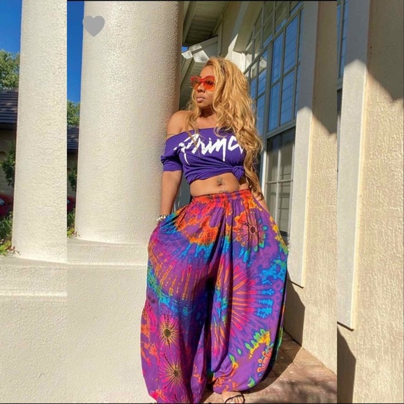 Tye Die Harem Pants -Black Rainbow - Picture 9 of 10